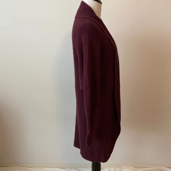 Leith Dolman Sleeve Long Cardigan Burgundy NWT - Picture 3 of 9